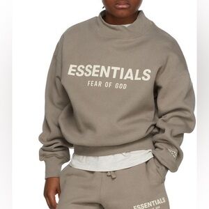 Fear of God ESSENTIALS sweatshirt in dark taupe KIDS SIZE XL/12 kids